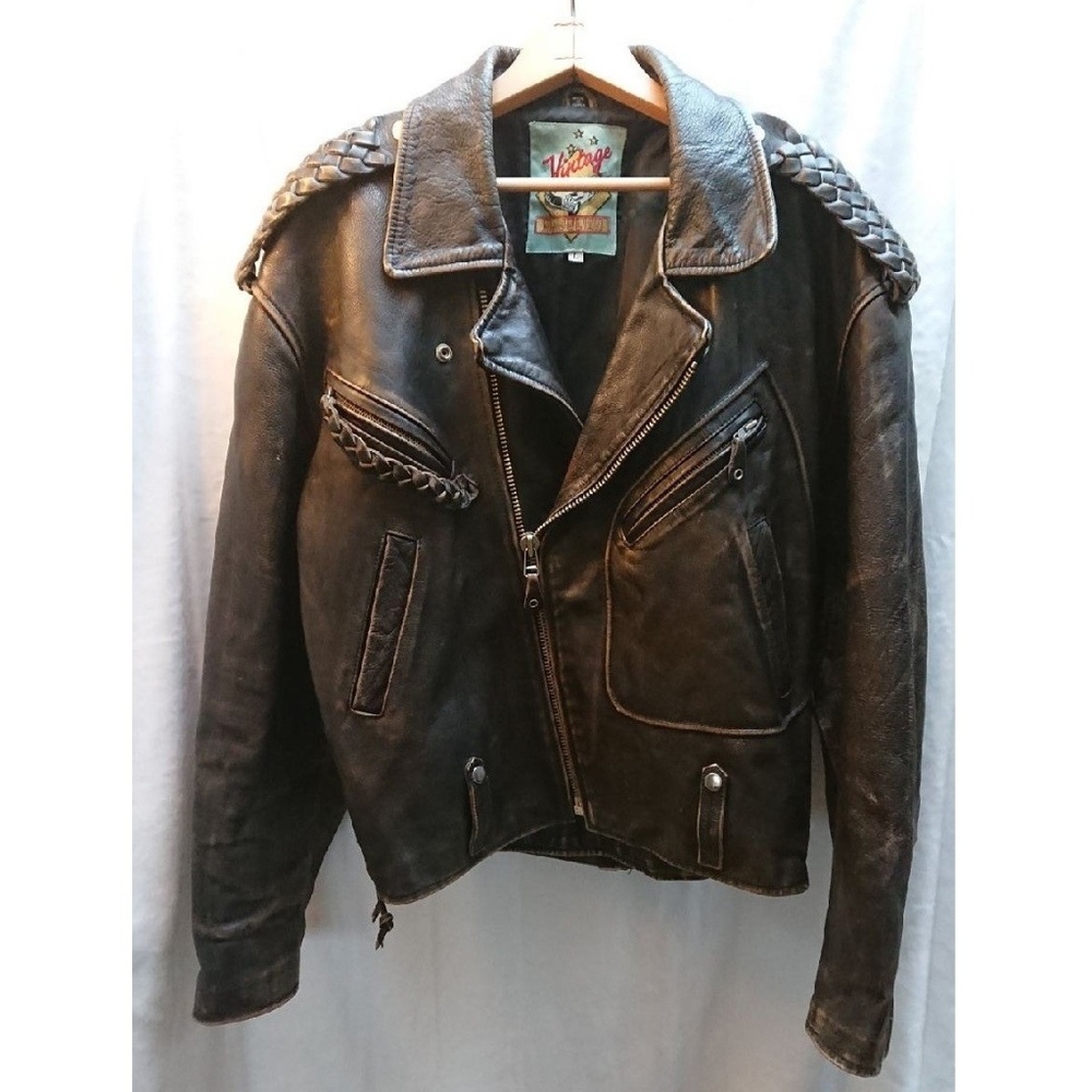 Vintage by M. Julian Heavy Leather Biker Jacket